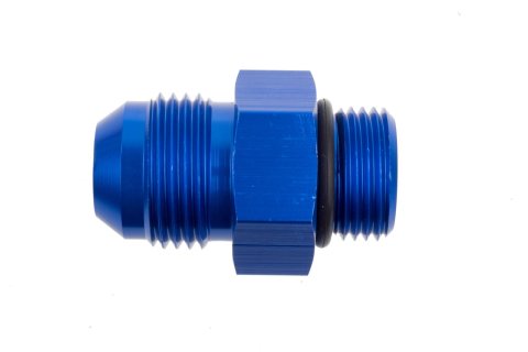 Redhorse Performance 920 Series AN to High Flow Radius O-Ring Adapter Fittings 920-08-06-1 and Adapters, Fittings, Straight, -8 Male To -6 Male O-ring, Aluminum, Blue Anodized, Rubber O-ring, Each