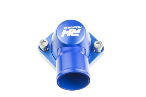 Redhorse Performance 4910 Series Thermostat Housing Assemblies 4910-460-24-1 Water Neck, Aluminum, Blue Anodized, O-Ring, 75 Degree, 1.500 in. Outlet, Ford, 426/460, Each