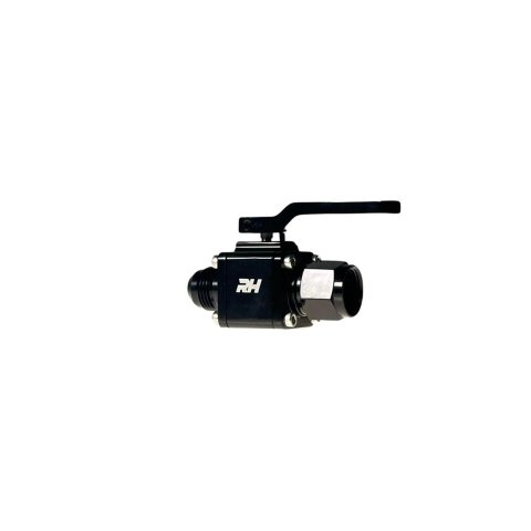 Redhorse Performance Shut-Off Valves 4676-06-06-2 Inline Shut Off Valve -06AN Male Inlet, -06AN Female Outlet - Black