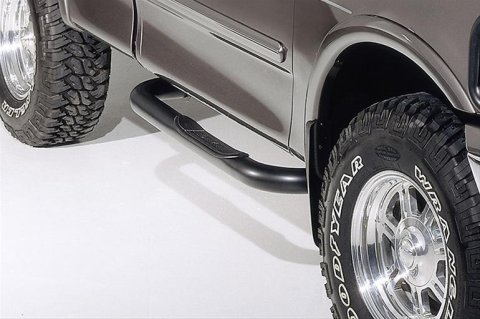 Dee Zee UltraBlack Oval Side Step Bars DZ373519 Bars, Nerf Bars, Oval, Steel, Black Powdercoated, 4.00 in. Diameter, Chevrolet, GMC, Standard Cab, Pair