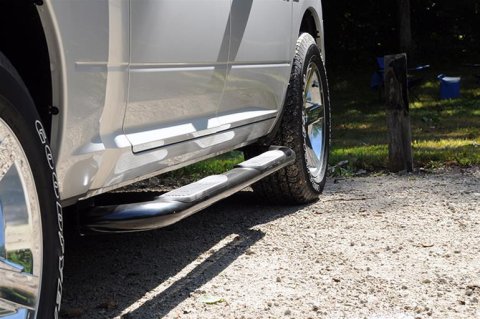 Dee Zee UltraBlack Round Side Step Bars DZ373511 Bars, Nerf Bars, Round, Steel, Black Powdercoated, 3.00 in. Diameter, Chevrolet, GMC, Standard Cab, Pair