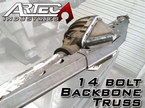 Artec Industries 14-Bolt Backbone Trusses TR1407 Axle Housing Brace, Truss, Steel, Natural, GM 10.5 in. (14-bolt), Kit