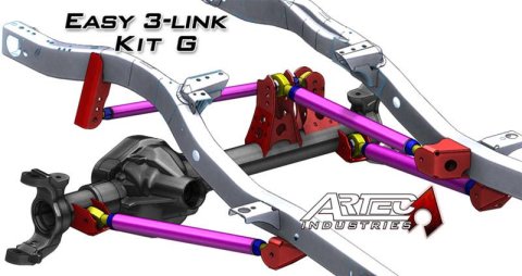 Artec Industries Suspension Conversion Kits LK0135 Easy 3 Link - Kit G - Adjustable Upper link Yes Outside Frame Offset FRONT DRIVER (rear passenger)