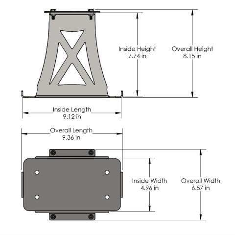 Artec Industries Battery Boxes OP5101 Mount, Steel, Natural, Group 51 Optima, Kit