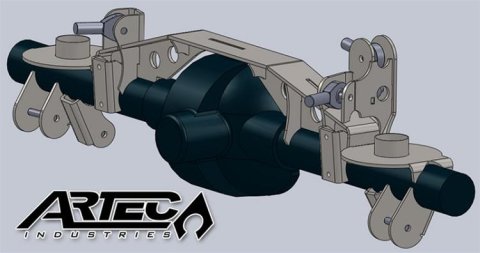 Artec Industries 8.8 in. Modular Axle Trusses TR8801 Housing Brace, Backbone Truss, Rear, Steel, Natural, Ford Swap, Jeep, TJ, Kit