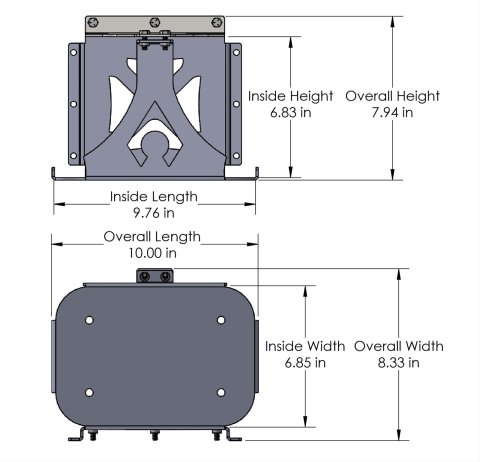 Artec Industries Battery Boxes OP3407 Mount, Steel, Natural, Group 34 Optima, Rear Mount, Kit