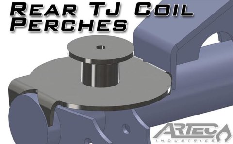 Artec Industries TJ Coil Spring Perches and Retainers BR1033 Seats, Rear, Lower, Steel, Natural, Jeep, Pair
