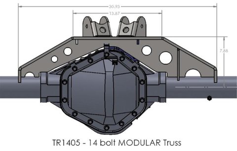 Artec Industries 14-Bolt Modular Trusses for 1987-2017 WRANGLER, 2018 WRANGLER JK - TR1405 14 bolt MODULAR truss swap a one-ton axle in your TJ or YJ