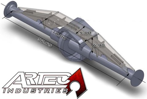 Artec Industries Dana 60 Rear Axle Trusses TR6060 Housing Brace, Backbone Truss, Rear, Steel, Natural, Kit