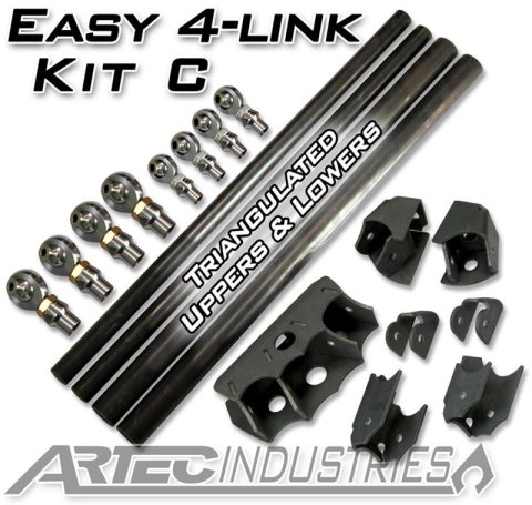 Artec Industries Easy 4-Link Kits LK0026 Four Link Kits, 4-Link, Kit C, 1.25 in Pro Krawler Joints, Triangulated Brackets, Kit