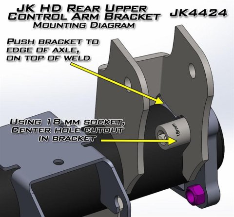 Artec Industries Upper Control Arm Brackets JK4424 Brackets, Rear Upper, Steel, Natural, Jeep, Pair