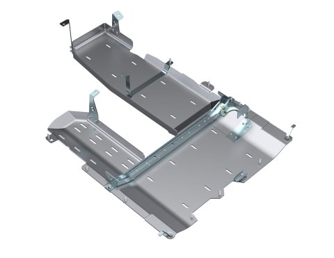 Artec Industries Alpha Series Skid Plates JL4199 Plate, Fuel Tank/Transfer Case/DPF, Aluminum, Natural, Bolt-on, Jeep, 3.0L, Diesel, Kit