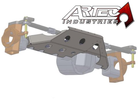 Artec Industries Dana 60 Front Hydro Ram Mounts RM6001 Axle Housing Braces, Mount, 60, Steel, Natural, Chevrolet, GMC, Each