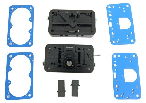 Proform Carburetor Metering Block Upgrade Conversions 67165C Block, Primary, Secondary, Billet Aluminum, Black Anodized, Holley 4150, Double Pumper, Kit