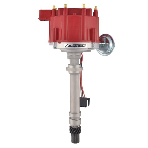 Proform Chevy V8 High Performance Distributors 66940RC Distributor, Magnetic Pickup, Mechanical, Vacuum Advance, Red Cap, Chevy, Big/Small Block, Each