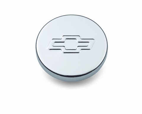 Proform Oil Filler Caps for Chevrolet 141-630 Fill Cap, Steel, Round, 1.220 in. Diameter, Chrome, Push-In, Universal, Bowtie Emblem, Each