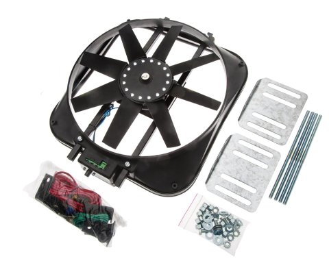 15 Inch 2,800 CFM Proform Electric Fan 67029 Fan, Electric, Single, 15.00 in. Diameter, cfm, 12 V, Puller, Black Plastic, Each