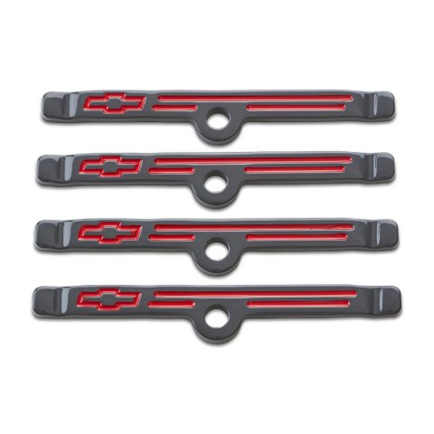 Proform GM Licensed Chevy Engine Dress Up Kits 141-880 Dress-Up Kit, Shark Gray, Red Chevrolet Logo, Tall Valve Covers, Valve Cover Wing Nuts, Hold-Down Tabs, Timing Cover, Air Cleaner, Kit