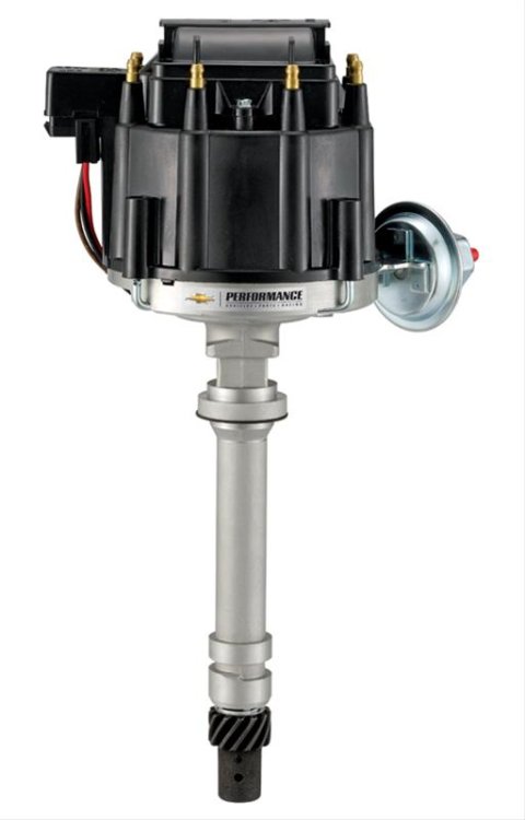 Proform GM Licensed Distributors 141-682 Distributor, HEI, Vacuum, Mechanical Advance, Coil, Steel Gear, Black Cap, Licensed, Chevy, V-8, Each