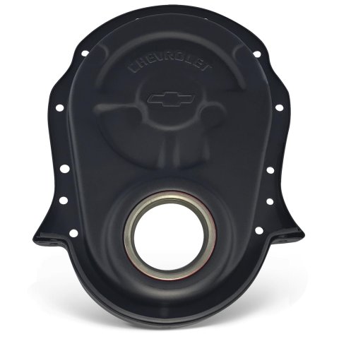 Proform Chevy Bowtie Timing Chain Covers 141-219 Cover, 1-Piece, Steel, Black Crinkle, Chevrolet and Emblems, Chevrolet, Big Block, Each