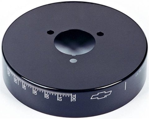 Proform Harmonic Balancer Covers 141-728 Cover, Aluminum, Black, 8 in. Diameter, Degree Markings, Chevy, Small Block, Each