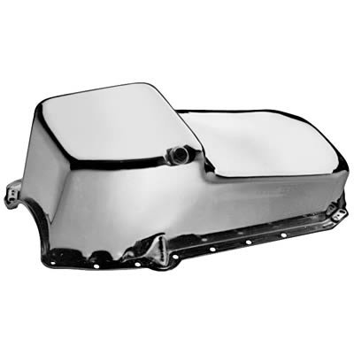 Proform Chrome Street Oil Pans 66162 Pan, Steel, Plated, Chevy, Small Block, Driver Side Dipstick, Each