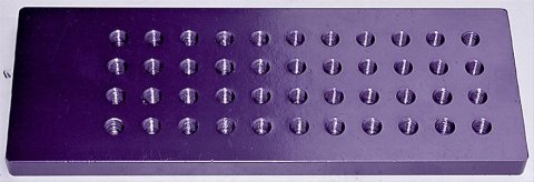 Proform Carburetor Jet Holders 67115C Plate, Holds 44 Holley-Type Jets, Billet Aluminum, Anodized Purple, Each