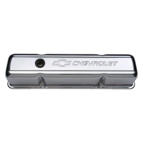 Proform Stamped Steel Chevrolet Valve Covers 141-103 Covers, Tall, Steel, Chrome, Logo, Chevy, Small Block, Pair