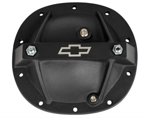 Proform Chevy Bowtie 10 Bolt GM 7.5/7.625 Inch Differential Cover 141-695 Cover, Aluminum, Black Crinkle, Logo, GM, 7.50 in., 10-Bolt, Each