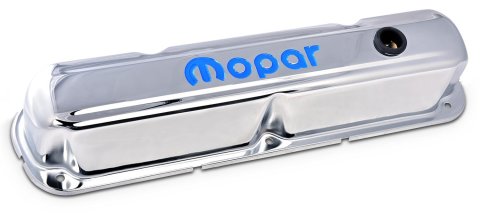 Proform Stamped Steel Mopar Valve Covers 440-905 Covers, Steel, Chrome, Logo, Mopar, Small Block LA, Pair