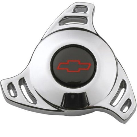 Proform Air Cleaner Wing Nuts 141-328 Filter Assembly Nut, Aluminum, Chrome, Bowtie Emblem, 1/4-20 in. and 5/16-18 in. Thread, Each