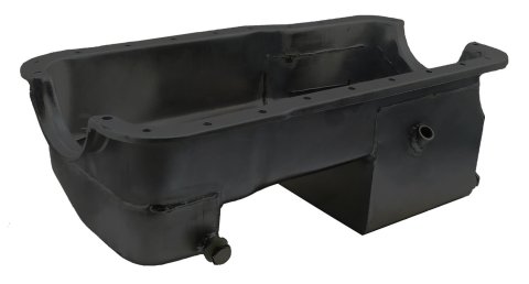 Proform 7-Quart Ford Small Block Oil Pans 68053 Pan, Wet, Dual Sump, 7.0 qts., Steel, Black Painted, Driver Side Dipstick Location, Ford, 351W, Each