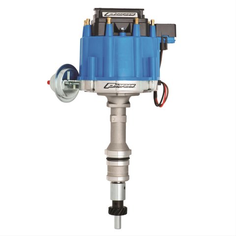 Proform Street/Strip HEI Distributors 66969B Distributor, HEI, Magnetic Pickup, Mechanical, Vacuum Advance, Blue Cap, Ford, 221-302, Each