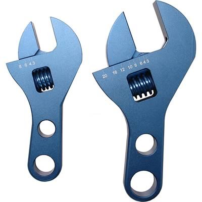 Proform Stubby AN Adjustable Wrenches 67722 Wrenches, Compact, Adjustable, Aluminum, Anodized, One -3 to -8 AN, One -10 to -20 AN, Pair