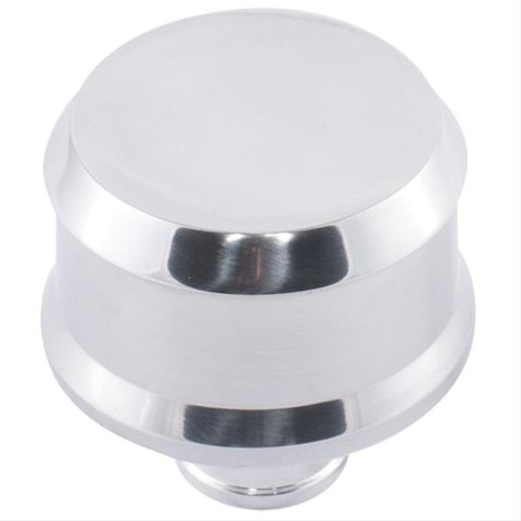 Proform Slant Edge Aluminum Breather Caps 141-850 Valve Cover Breather, Aluminum, Push-in, Round, Polished, 2.500 in. Diameter, 1.220 in. Hole Size, Each