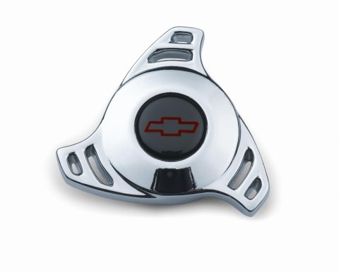 Proform Air Cleaner Wing Nuts 141-323 Filter Assembly Nut, Aluminum, Chrome, Red, Black, Chevrolet Bowtie Emblem, 1/4-20 in. Thread, Each