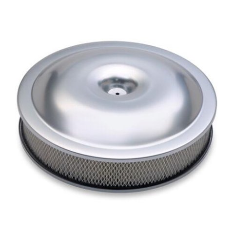 Proform Aluminum Air Cleaner Assemblies 141-691 Filter Assembly, Round, Aluminum, Gray Metalic, 14 in. Diameter, 3 in. Filter Height, 5 1/8 in. Base, Each