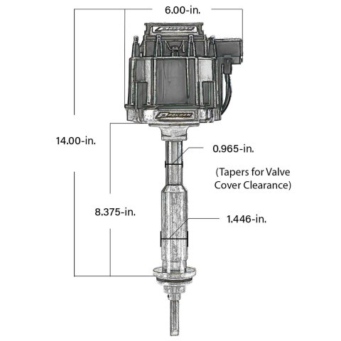 Proform Race HEI Distributors 67044 Distributor, HEI, New, Magnetic Pickup, Advance Locked Out, Red Cap, Coil, Mopar, Big Block RB, Hemi®, Each
