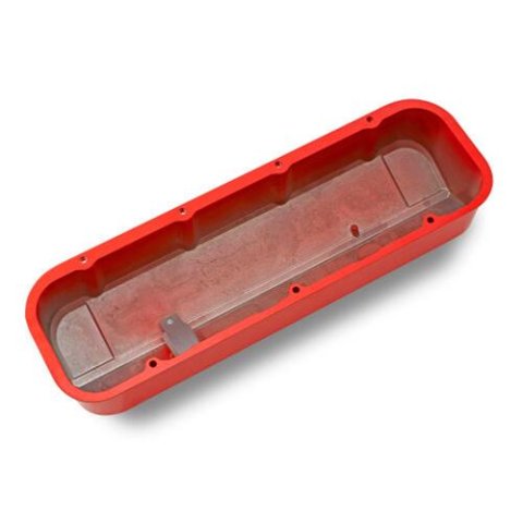 Proform GM Licensed Slant Edge Valve Covers 141-871 Covers, Edge, Tall, Perimeter Bolt, Cast Aluminum, Gloss Orange Powdercoated, Chevrolet Logo Top Style, Chevrolet, Big Block, Pair