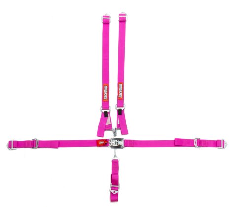 RaceQuip Jr. Dragster and Quarter Midget 5-Point Harnesses 709089RQP Racing Harness, Dragster, Midget, Complete, 5-Point, Latch, SFI 16.2, Nylon, Pink, Each