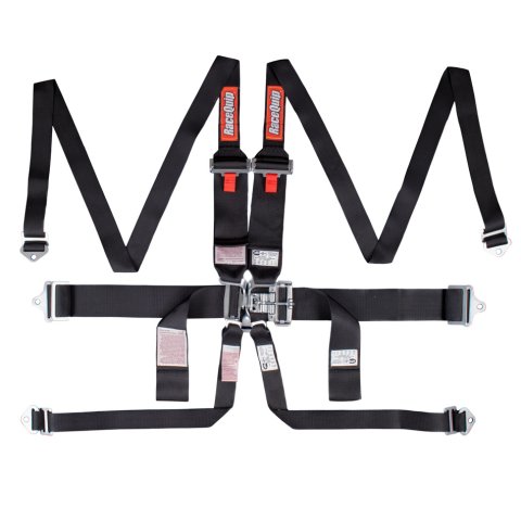 RaceQuip Latch and Link 6-Point HANS / HNR Auto Racing Harnesses 718008RQP Harness, & Link, Complete, 6-Point, SFI 16.1, Polyester, Black, Each