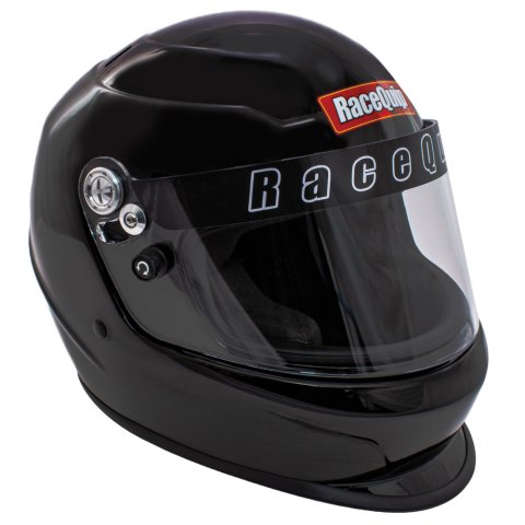 RaceQuip PRO Youth Helmets 2260096RQP Helmet, Youth, Full Face, Nomex Liner, Black, Gloss, Adjustable Size, Each