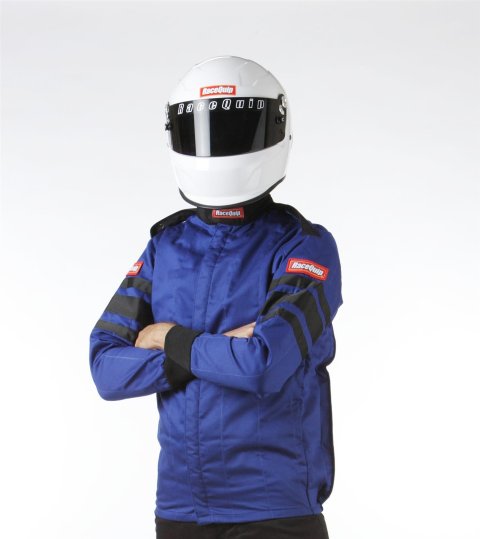 RaceQuip 120 Series Pyrovatex SFI-5 Jackets 121026RQP Driving Jacket, Series, Pyrovatex, Multi-Layer, Blue with Black Stripe, Men's X-Large, Each