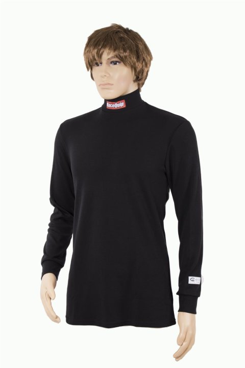 RaceQuip SFI 3.3 Fire-Retardant Underwear Shirts 4910903RQP Fire Retardant Shirts, Fire Retardant Underwear, Top, Youth Medium, Black