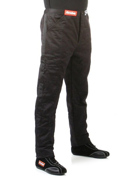 RaceQuip 120 Series Pyrovatex SFI-5 Pants 122005RQP Driving Pants, Series, Pyrovatex, Multi-Layer, Black with Black Stripe, Men's Large, Each