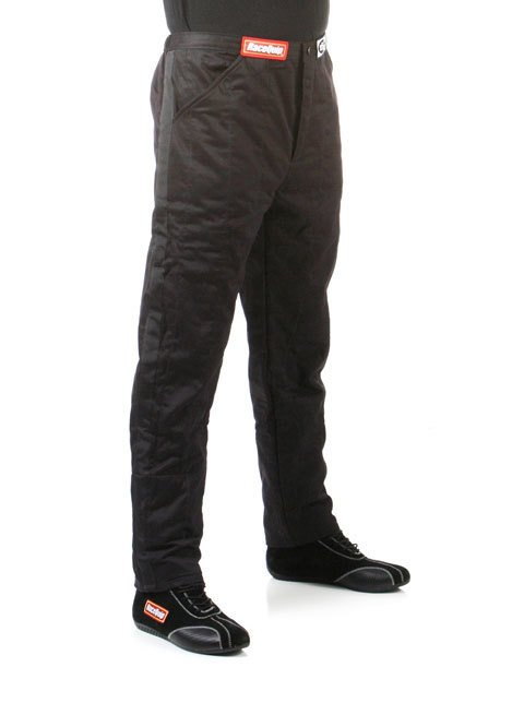 RaceQuip 120 Series Pyrovatex SFI-5 Pants 122000RQP Driving Pants, Men's 5X-Large, Pyrovatex, Black with Black Stripe, SFI 3.2A/5, Each