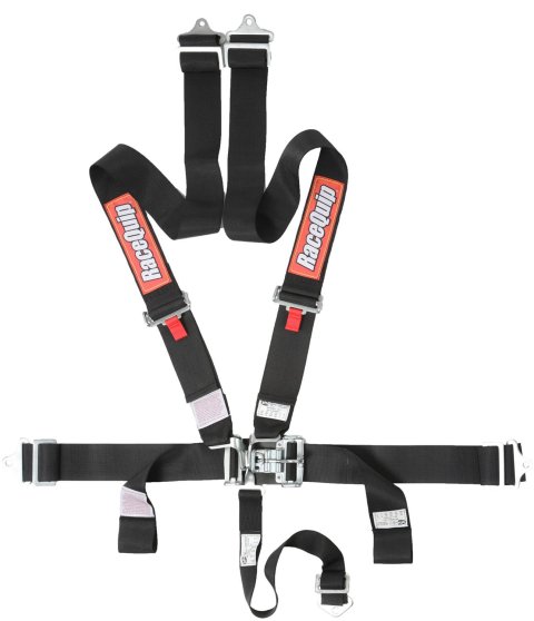 RaceQuip Latch & Link 5-Point Harness 711001RQP Harness, Link, Individual, Bolt-In, Wraparound, Floor/Roll Bar Mount, Black, Each