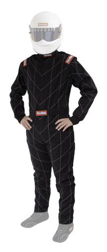 RaceQuip Chevron-1 FRC SFI-1 Suits 130906RQP Suits, One-Piece, Men's X-Large, Single Layer, SFI 3.2A/1, Black, Each