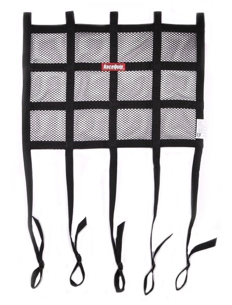 RaceQuip Hybrid Window Nets 822005RQP and Guards, Nets, Rectangle, Mesh/Ribbon, Polypropylene, Black, 24 in. Width, 18 in. Height, SFI 27.1, Each