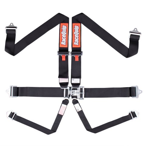 RaceQuip Latch & Link Harnesses 712002RQP Harness, Complete, Link, Individual, Bolt-In, Wraparound, Roll Bar Mount, Black, Each